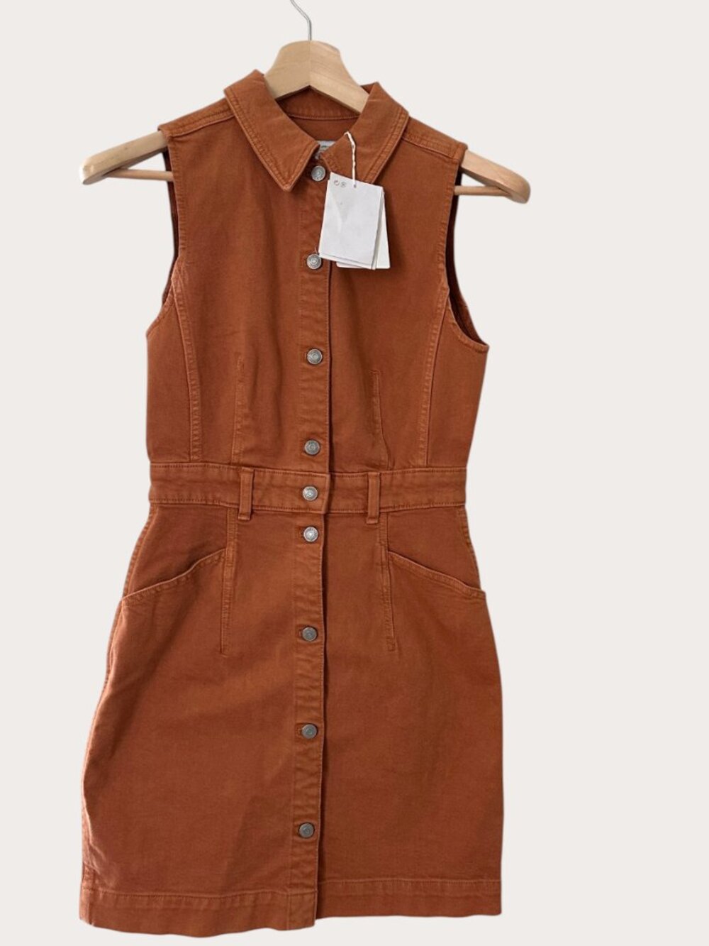 & Other Stories Brown Denim Dress 99% Cotton Size — 32” Bust 33” Length NWT